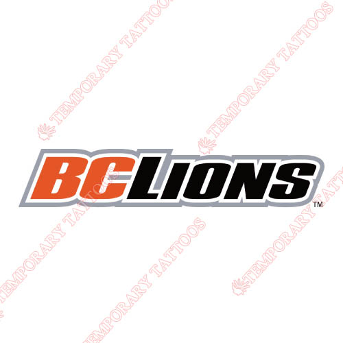 BC Lions Customize Temporary Tattoos Stickers NO.7572